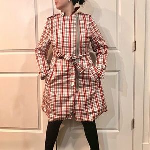 Plaid trench coat